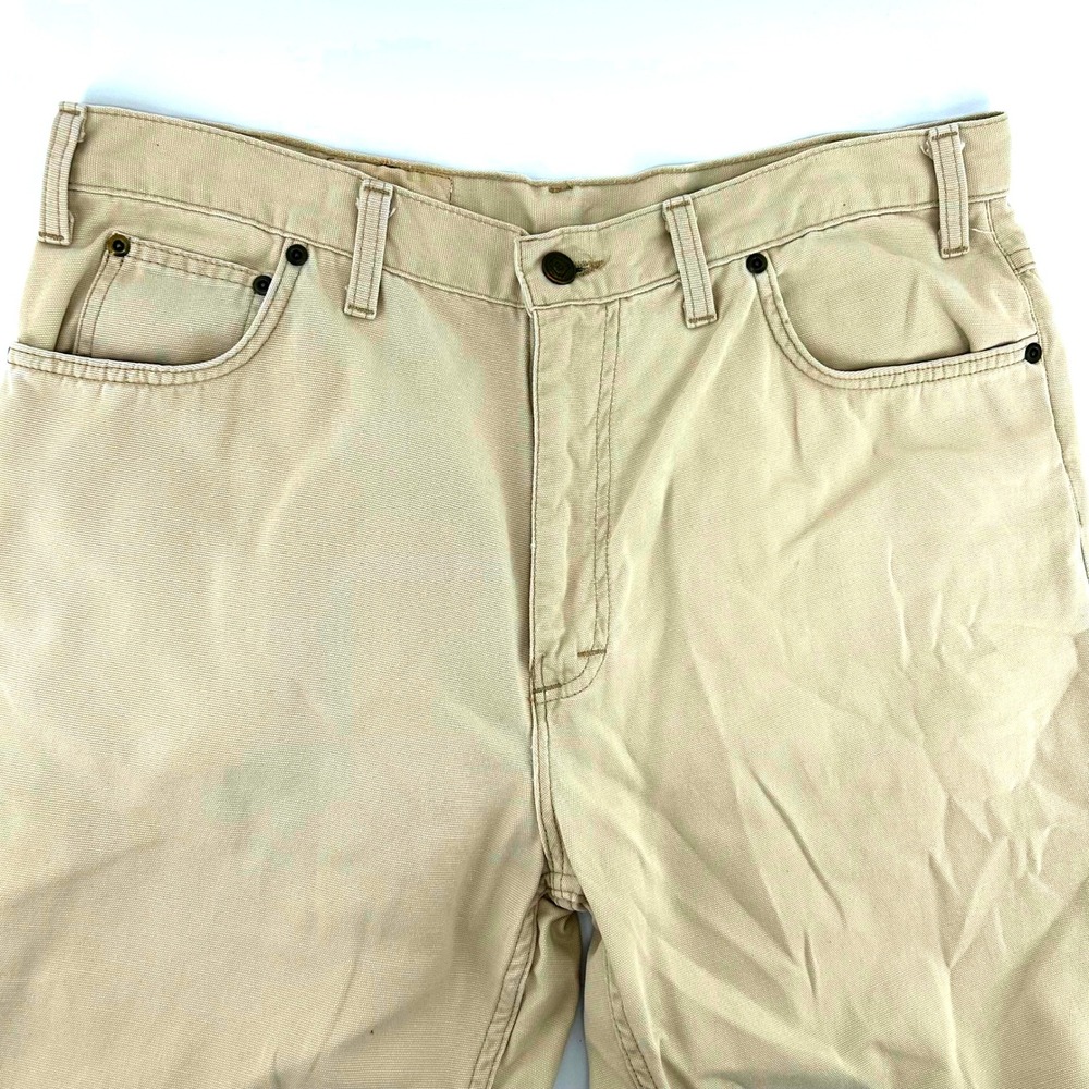 Vtg Bills Khakis Mens 36x34 Tan Cotton Canvas Five Pocket Pants Straight Leg